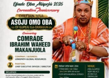 Comrade Ibrahim Waheed Makanjuola Honoured With Prestigious Chieftaincy Title at Ojude Oba Alápéjú 2026