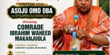 Comrade Ibrahim Waheed Makanjuola Honoured With Prestigious Chieftaincy Title at Ojude Oba Alápéjú 2026
