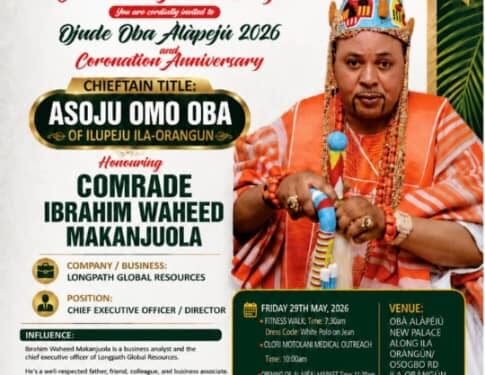 Comrade Ibrahim Waheed Makanjuola Honoured With Prestigious Chieftaincy Title at Ojude Oba Alápéjú 2026